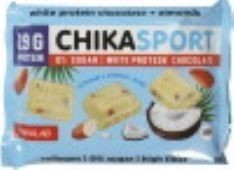 Шоколад CHIKALAB 100 г белый с миндалем и кокосовыми чипсами