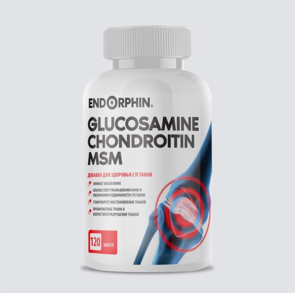 Хондропротектор ENDORPHIN Glucosamin Chondroitin MSM 90 таблеток