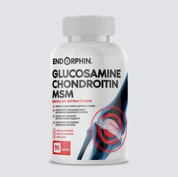Хондропротектор ENDORPHIN Glucosamin Chondroitin MSM 90 таблеток