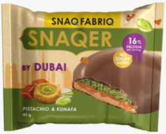 Печенье SNAQ FABRIQ глазированное с фисташковой пастой, хрустящим тестом и карамелью, 45 г