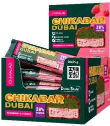 Батончик глазированный CHIKALAB Малина с фисташкой и хрустящим тестом 45 г