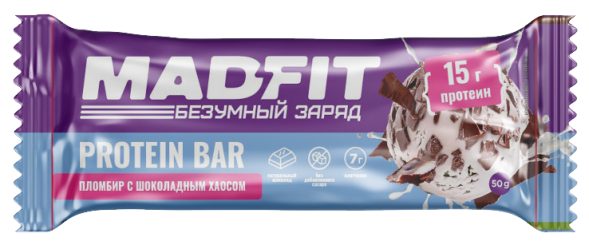 Mad Fit Батончик неглазированный "Шоколадный пломбир" 50г