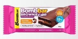 BOMBBAR Пирожное протеиновое глазированное с начинкой "Брауни Двойной шоколад" 45г