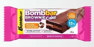 BOMBBAR Пирожное протеиновое глазированное с начинкой "Брауни Двойной шоколад" 45г
