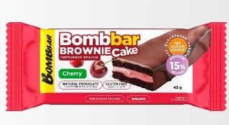 BOMBBAR Пирожное протеиновое глазированное с начинкой "Брауни с вишней" 45г